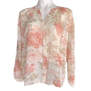 Tribal Floral Blouse in Pink and Cream
